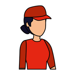 female delivery worker avatar character