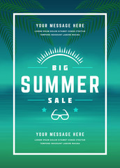 Summer Sale banner shopping on beach background