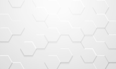 Mordern White Hexagon Background in 3D