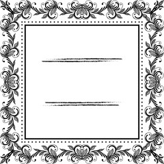 Vector illustration invitation card with decoration flower frame