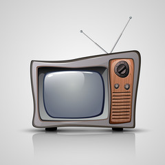 Old tv. Vector icon illustration.