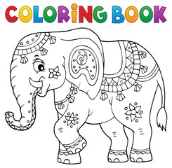 Coloring book Indian elephant topic 1