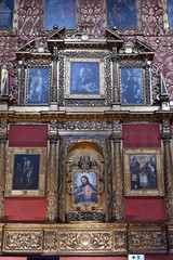 Ornate decor at Santa Clara church (constructed in 1647), Bogota, Colombia