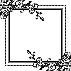 Vector illustration various drawing of flower frame for greeting card
