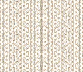 Seamless japanese pattern shoji kumiko in golden.