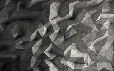 Abstract faceted geometric concrete background. 3d rendering