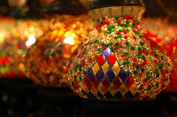 colorful lantern in grand bazaar istanbul Turkey