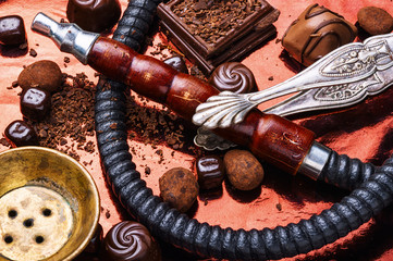 Shisha hookah with chocolate