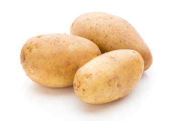 New potato isolated on the white background.