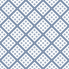 Vector seamless texture. Small flowers and grid