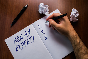Text sign showing Ask An Expert. Business photo text confirmation that have read understand and...