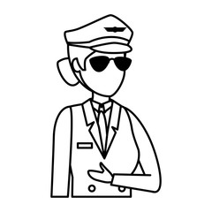 female aviation pilot avatar character