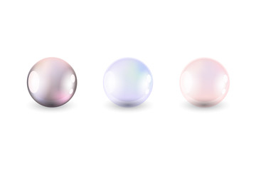 beautiful set with pearls.isolated objects.vector