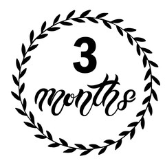 Month. Hand drawn lettering. 