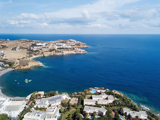 Aerial drone photo of beautiful coastline with small bay
