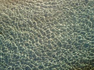 Aerial view of water reflections on the sea