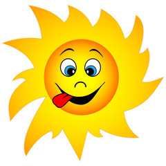 Funny cartoon sun