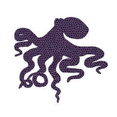 Octopus from mosaic, vector