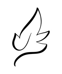 Vector stylized silhouette of spring tree leaf isolated on white background. Eco sign, nature label logo. Decorative element for medical, ecological brands