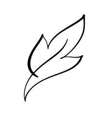 Vector stylized silhouette of spring tree leaf isolated on white background. Eco sign logo, nature label. Decorative element for medical, ecological brands