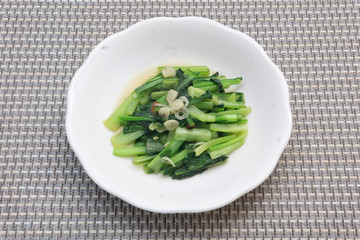 小松菜のガーリック炒め 