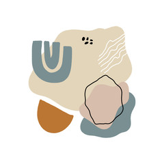 Modern abstract shapes vector background or layout. Pastel scandinavian colors palette