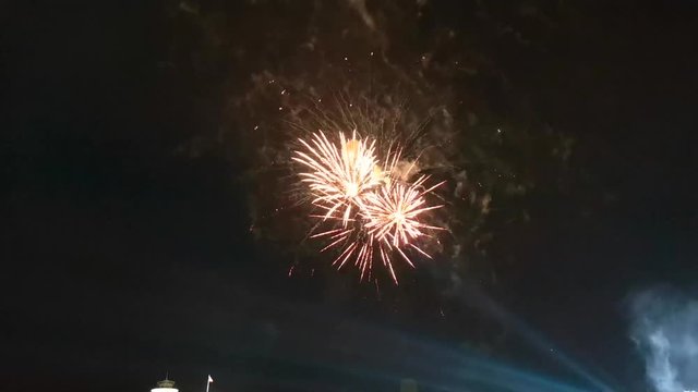 Fireworks in the sky at night