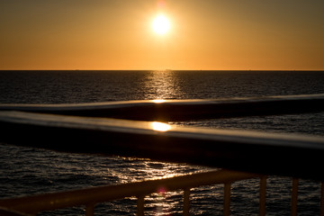 A beautiful sunset in the North Sea near Norway