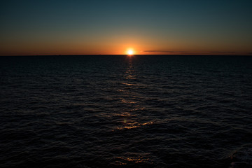 A beautiful sunset in the North Sea near Norway