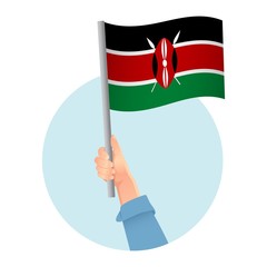 Kenya flag in hand icon