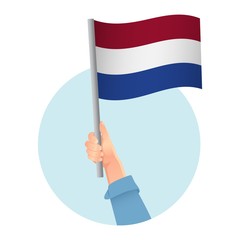 netherlands flag in hand icon