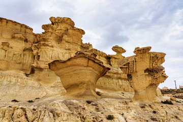 View of the Erosions of Bolnuevo, Las Gredas, Mazarron. Murcia, Spain