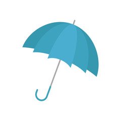 Umbrella. Blue umbrella icon. Accessory. Open umbrella. Vector illustration. Umbrella on white background. EPS 10.