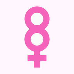 Symbol of women. March 8. Women's holiday on March 8. White background. Vector illustration. EPS 10.
