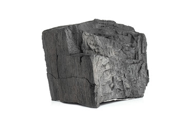 Natural wood charcoal Isolated on white background
