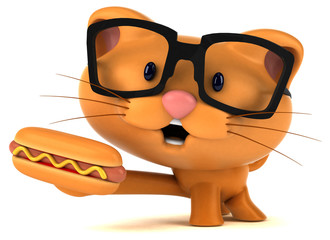 Naklejka premium Fun cat - 3D Illustration