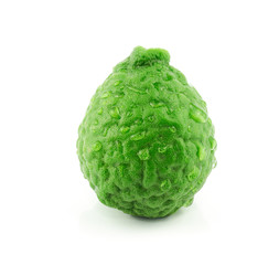 Fresh Bergamot fruits with sliced isolated on white background