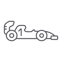 Formula 1 thin line icon, sport and automobile, race car sign, vector graphics, a linear pattern on a white background.