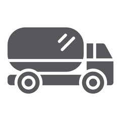 Truck glyph icon, transport and automobile, van sign, vector graphics, a solid pattern on a white background.