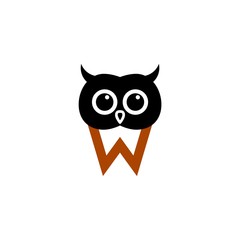 Letter W Logo, Owl icon