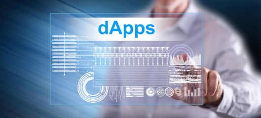 Man touching a dapps concept