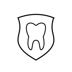Tooth line icon, logo isolated on white background
