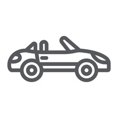 Cabriolet line icon, transport and drive, automobile sign, vector graphics, a linear pattern on a white background.