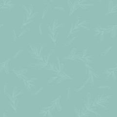 Hand drawn fancy herb, rosemary pattern. Vector background