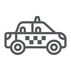 Taxi line icon, transportation and auto, cab sign, vector graphics, a linear pattern on a white background.
