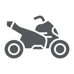 Quad bike glyph icon, transport and drive, motorcycle sign, vector graphics, a solid pattern on a white background.