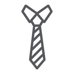 Necktie line icon, clothes and formal, tie sign, vector graphics, a linear pattern on a white background.