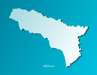 Fototapeta premium Vector isolated illustration of simplified map - Abkhazia. Blue silhouette, dark blue background