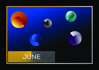June on Dark Background. Technology Background