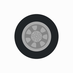 Fototapeta premium Car wheel. Wheel icon. Car symbol. White background. Vector illustration EPS 10.
